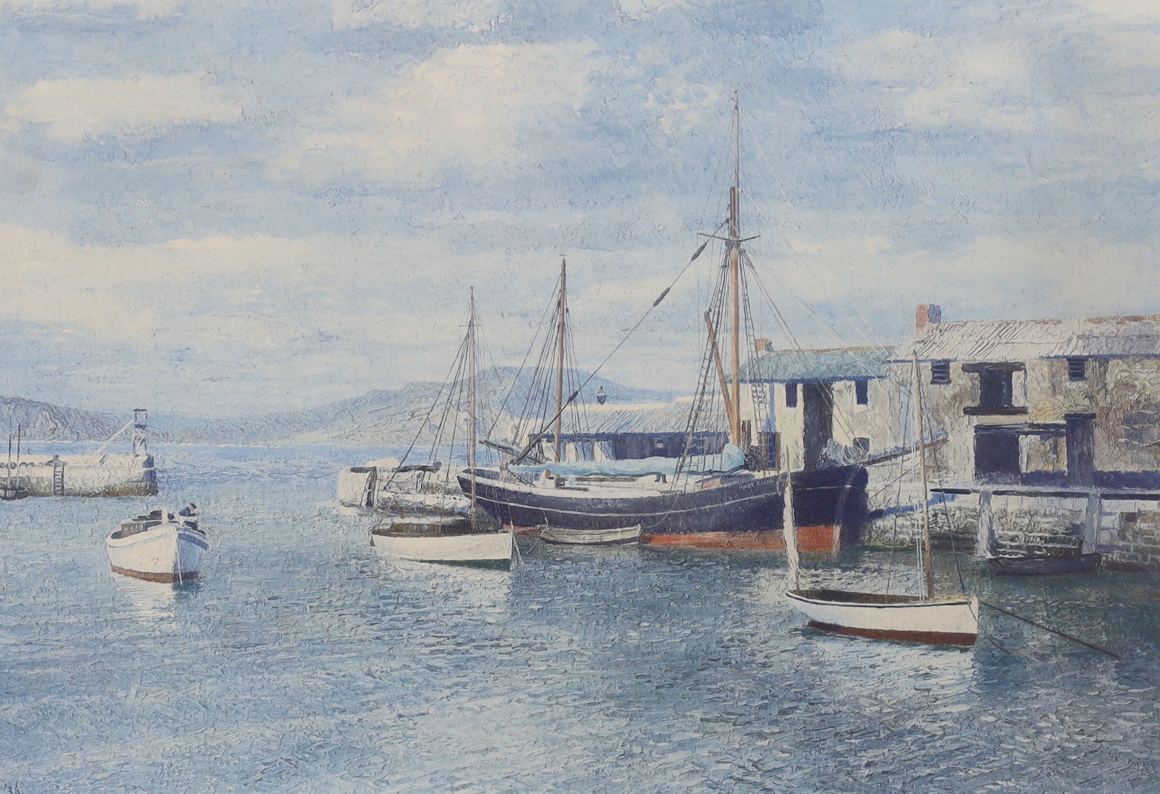 After Richard Eurich (1903-1992), colour lithograph, 'The Mary Eliza, Lyme Regis', signed in pencil, 44 x 64cm